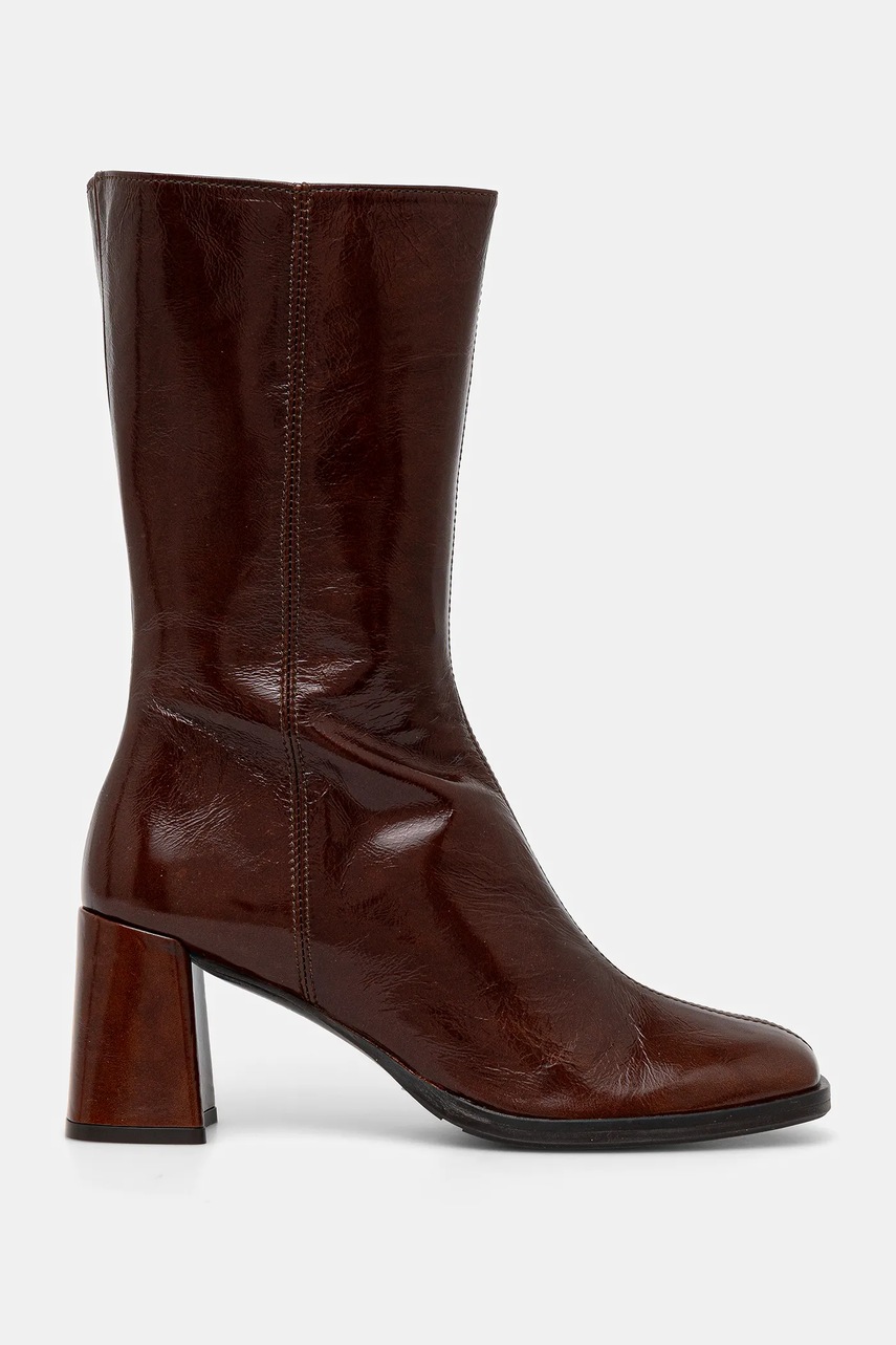 Кожаные полусапожки Billi Bi цвет коричневый каблук кирпичик A9293 265