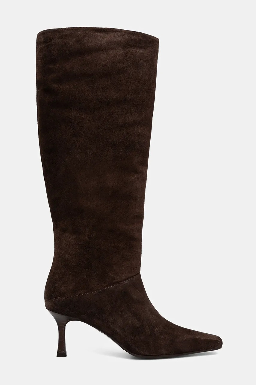 Замшевые сапоги Billi Bi цвет коричневый на шпильке A9371 556