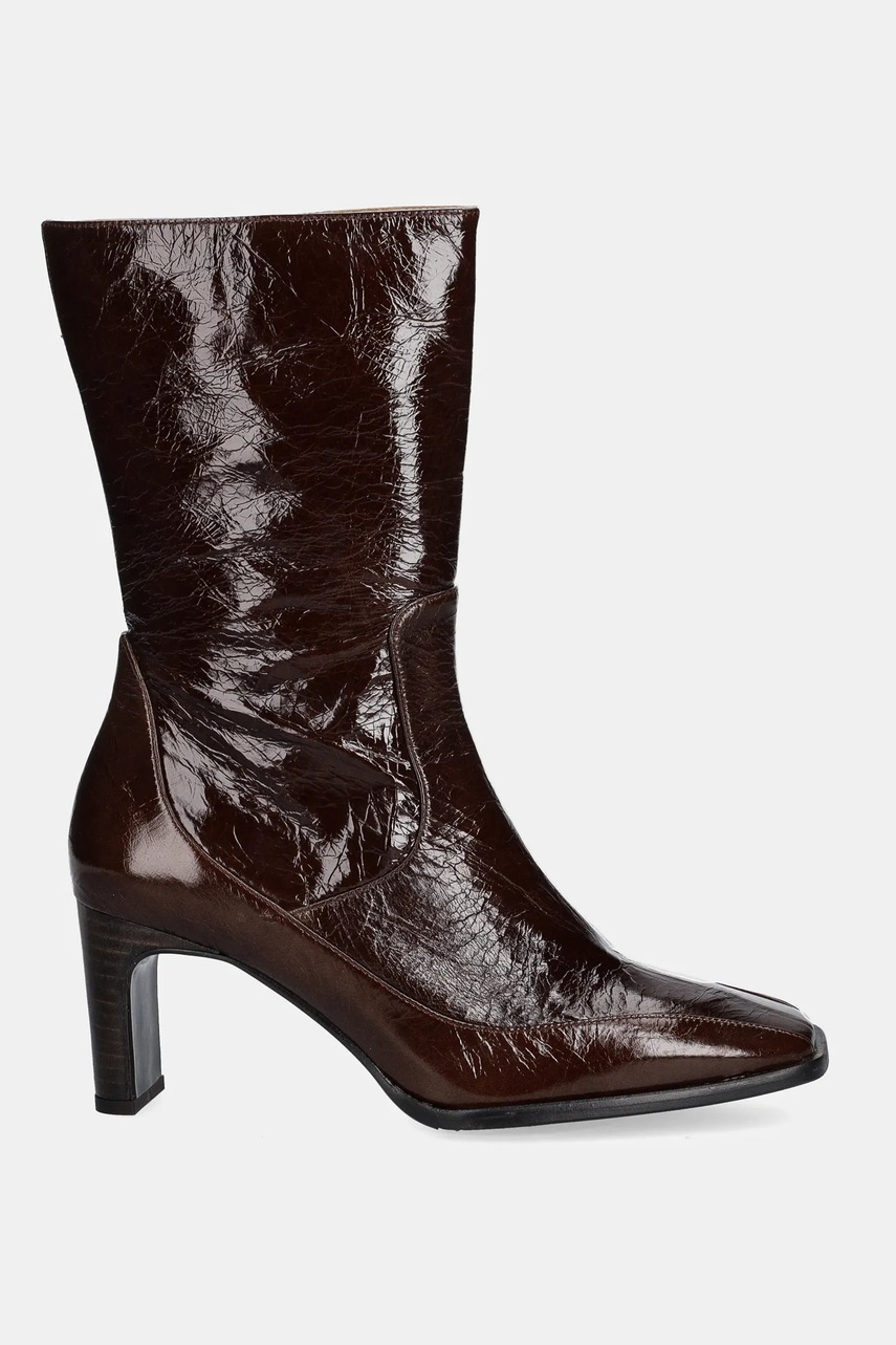 Кожаные полусапожки Billi Bi цвет коричневый маленький каблук A9380 265