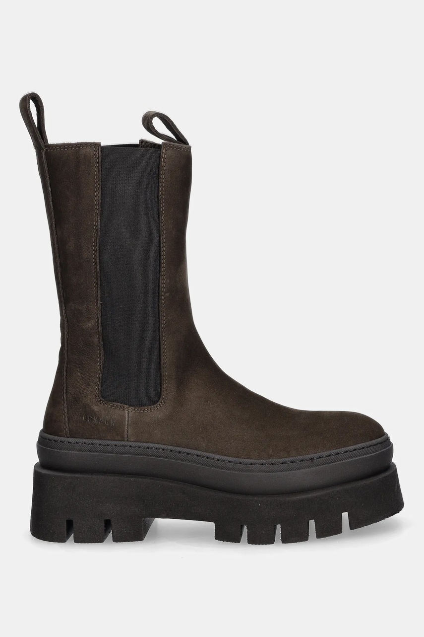 Ботинки из нубука Copenhagen цвет коричневый на платформе CPH685 nabuc