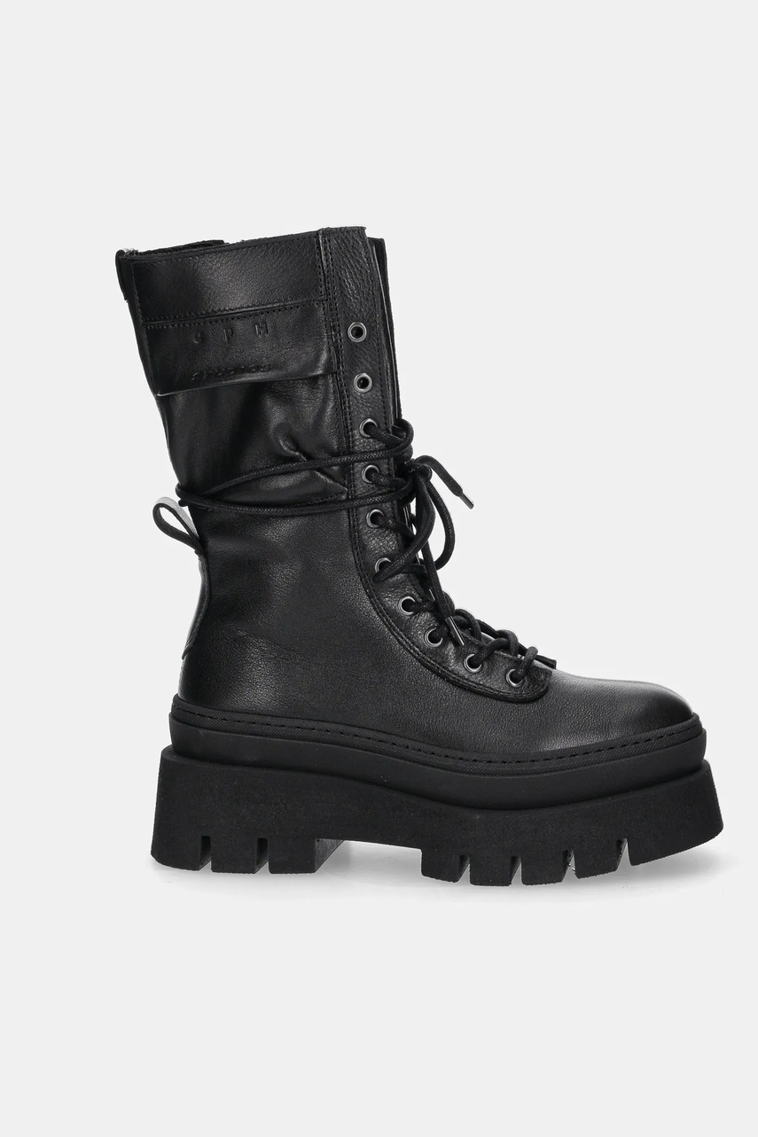 Кожаные полусапожки Copenhagen цвет чёрный на платформе CPH691 leather