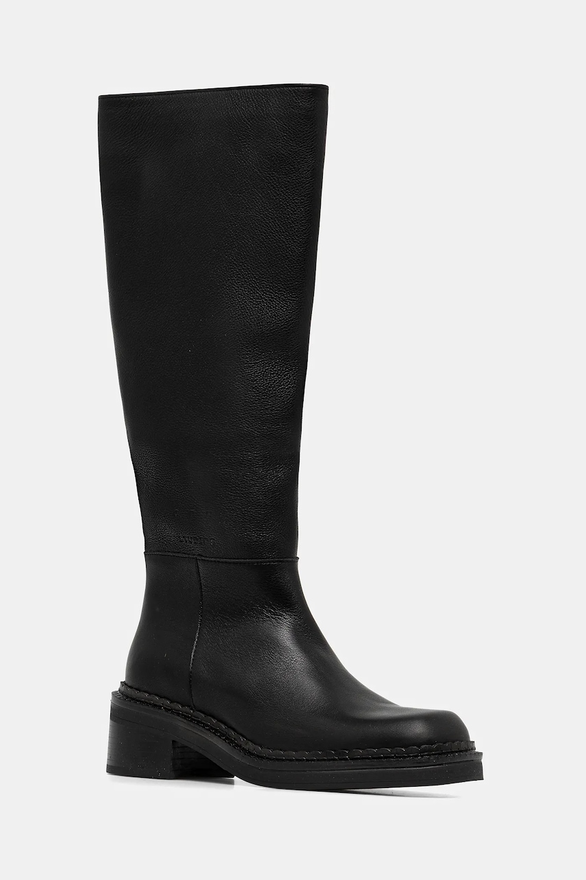 Copenhagen ghete de piele culoarea negru, cu toc drept, CPH624 black
