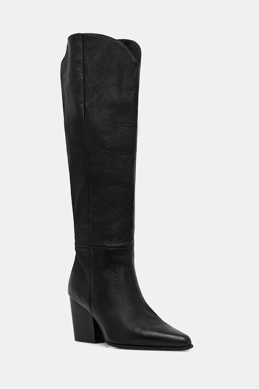 Aldo ghete de piele KAELY culoarea negru, cu toc drept, 14100202
