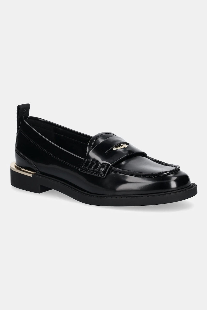 Dkny mocasini Jadwin culoarea negru, cu toc plat, K3596299