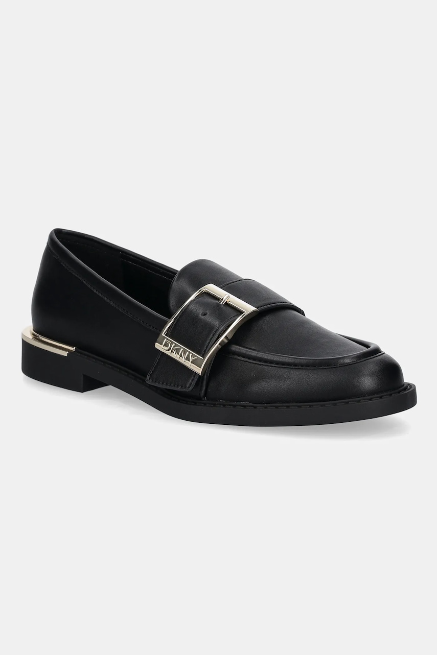 Dkny mocasini Jorvyn culoarea negru, cu toc plat, K3574688