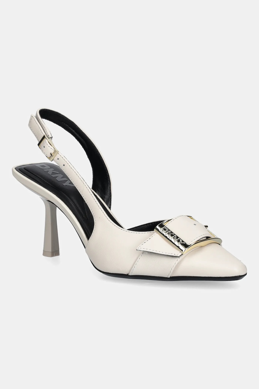 Dkny stilettos de piele Neaira culoarea bej, K3566348