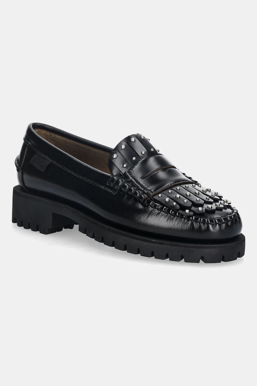 Weekend Max Mara mocasini de piele Weekendanlug culoarea negru, cu platformă, 2525526015600
