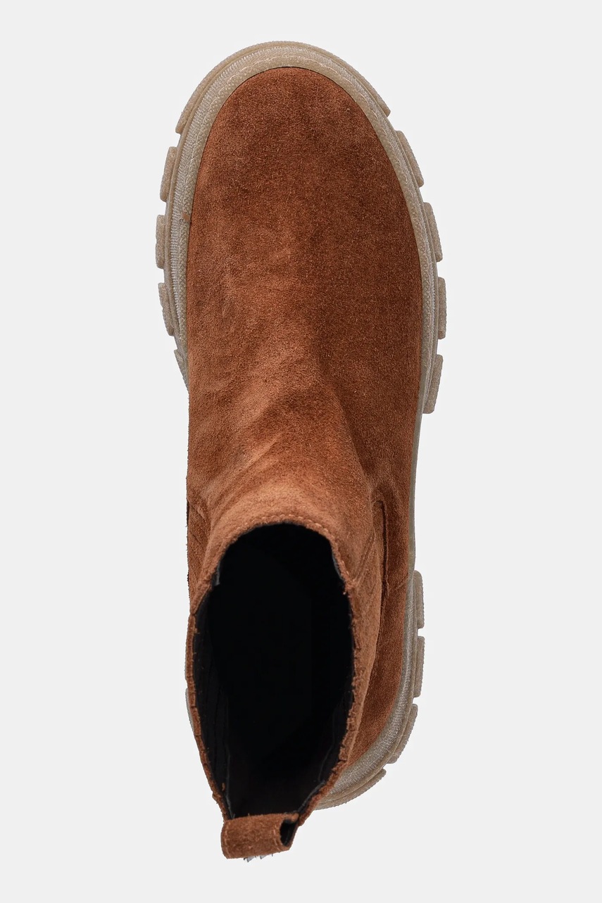 Σουέτ μπότες τσέλσι Weekend Max Mara Genepi γυναικεία, χρώμα: καφέ, 2525796035600 φωτογραφία