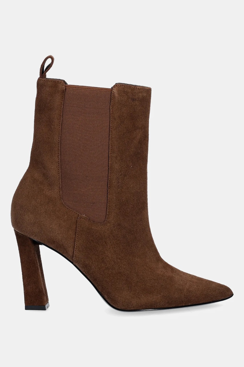 Замшевые ботинки Aldo LIORA цвет коричневый каблук кирпичик 14147558