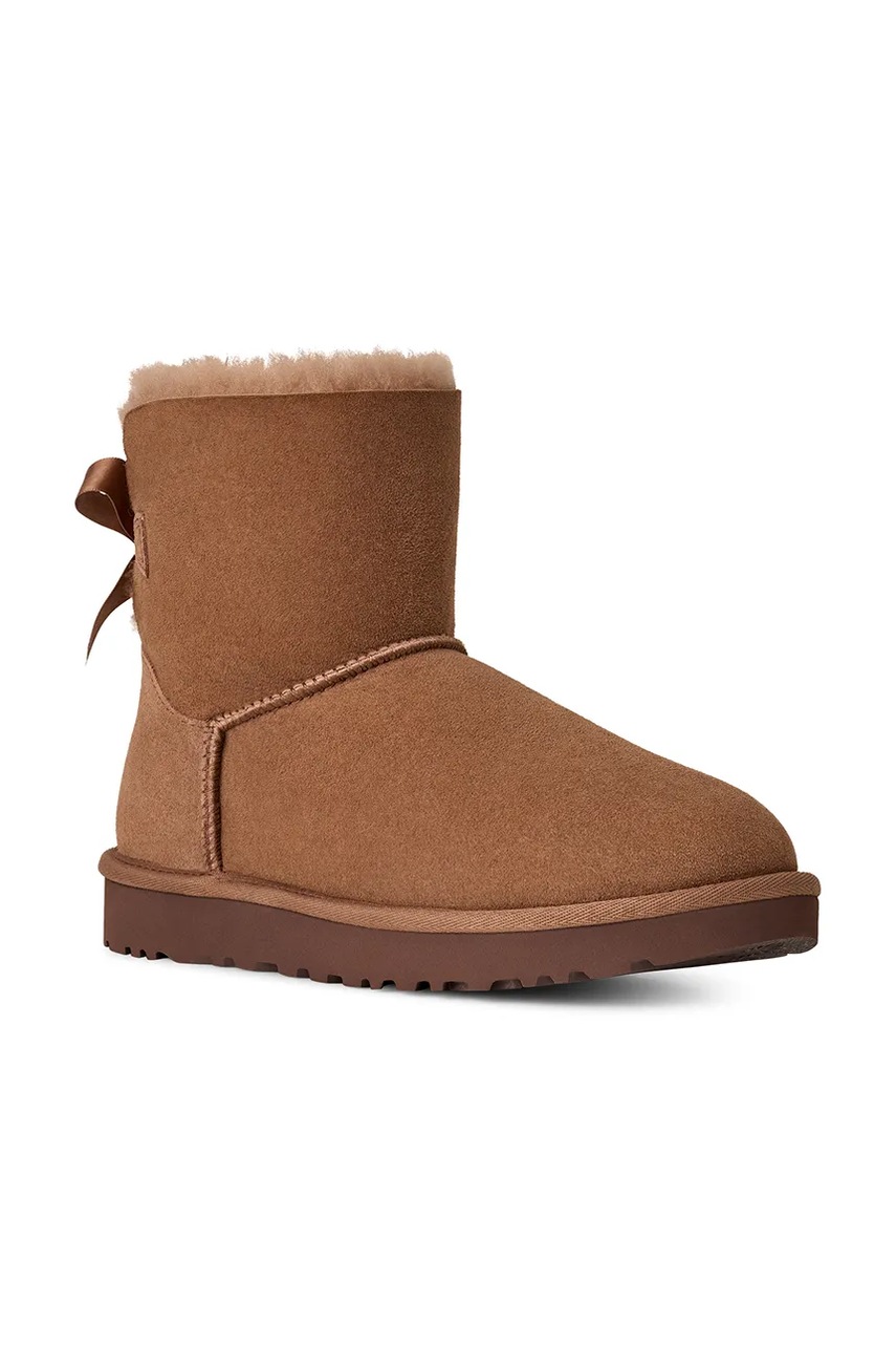 Замшевые сапоги UGG Mini Bailey Bow II цвет коричневый 1016501.RYK