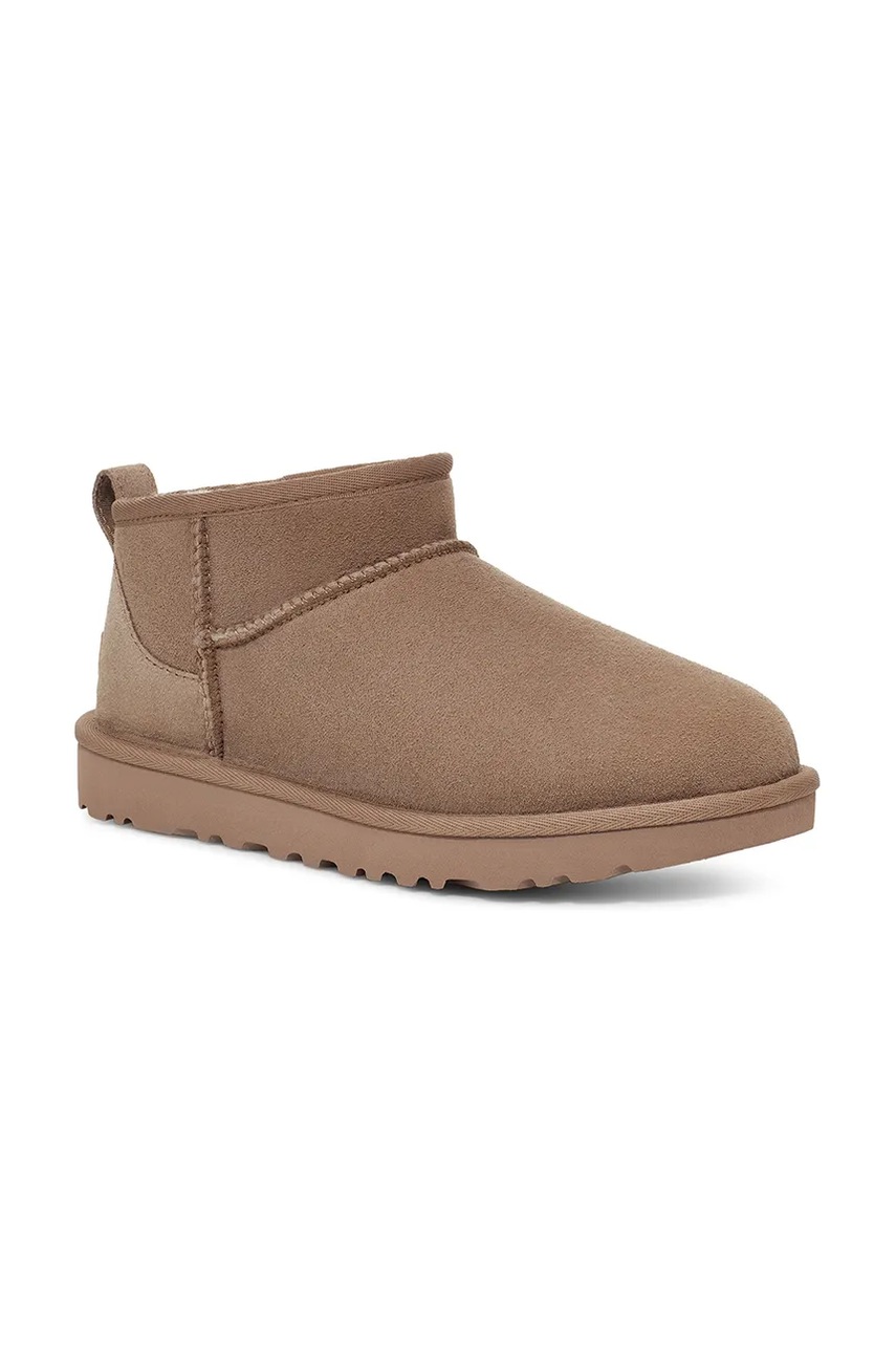 Замшевые сапоги UGG Classic Ultra Mini цвет бежевый 1116109.CRBO