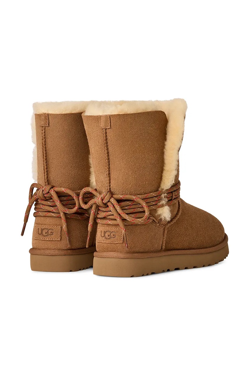 Μπότες χιονιού σουέτ UGG Bailey Tie χρώμα: καφέ, 1171530.CHE φωτογραφία