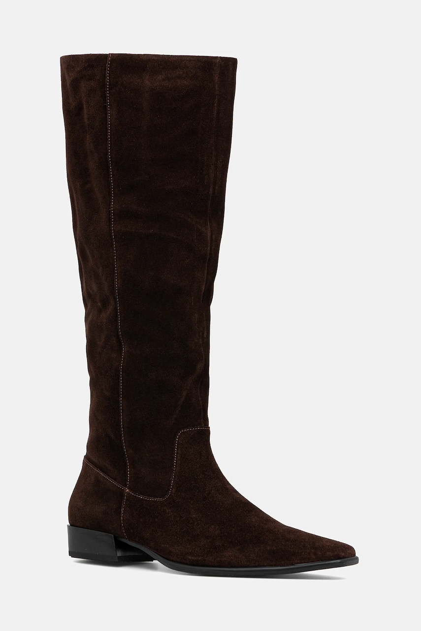 Vagabond Shoemakers cizme din piele întoarsă NELLA culoarea maro, cu toc drept, 6016-040-31