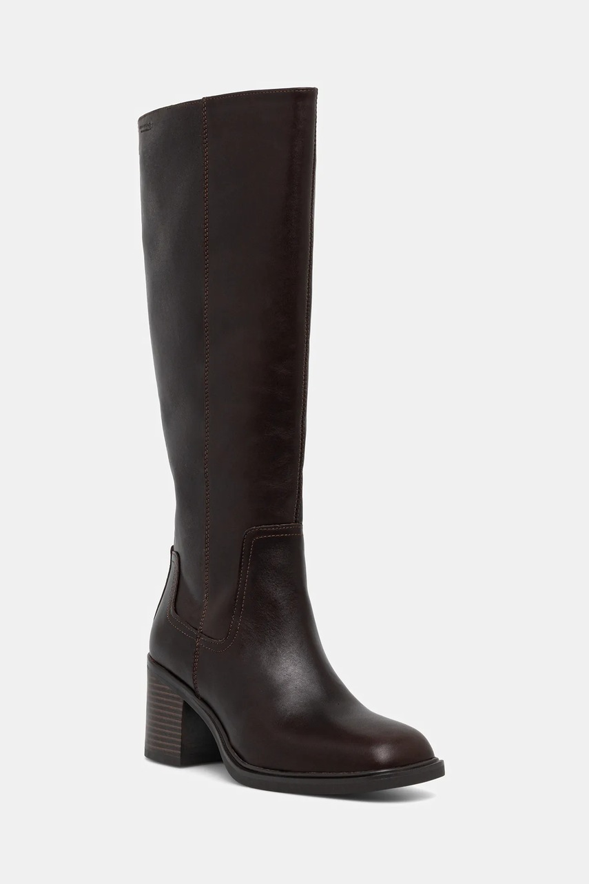 Vagabond Shoemakers ghete de piele MERYL culoarea maro, cu toc drept, 6047-001-35