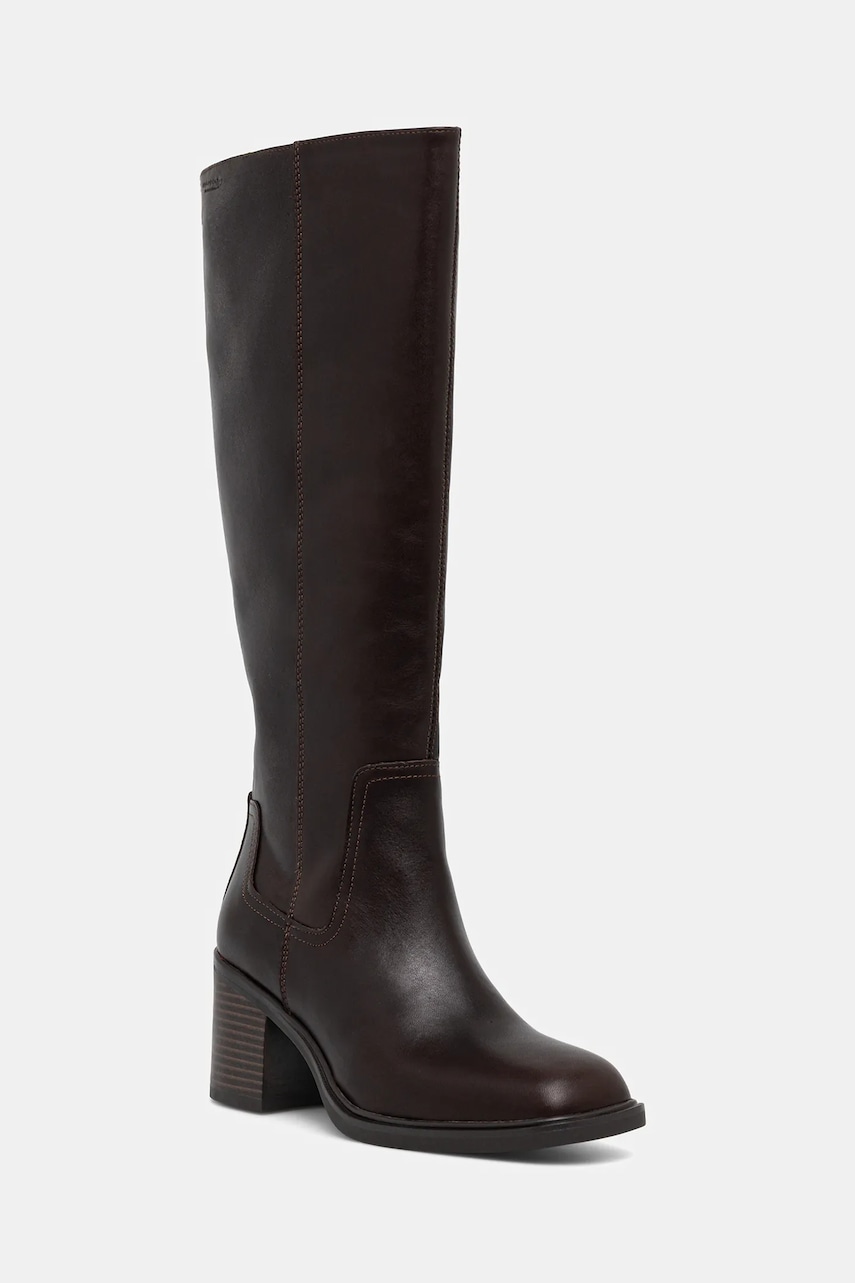 Vagabond Shoemakers ghete de piele MERYL culoarea maro, cu toc drept, 6047-001-35
