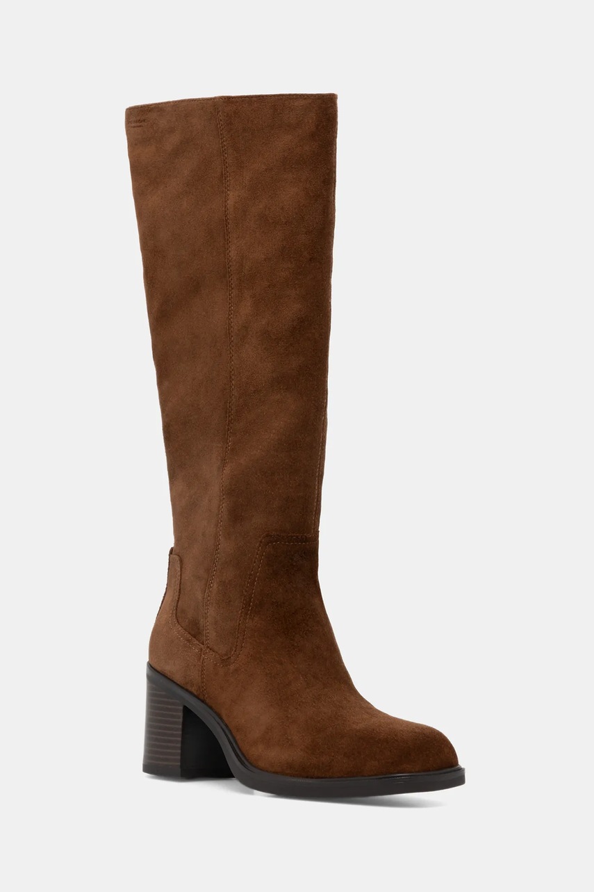 Vagabond Shoemakers cizme din piele întoarsă MERYL culoarea maro, cu toc drept, 6047-040-89