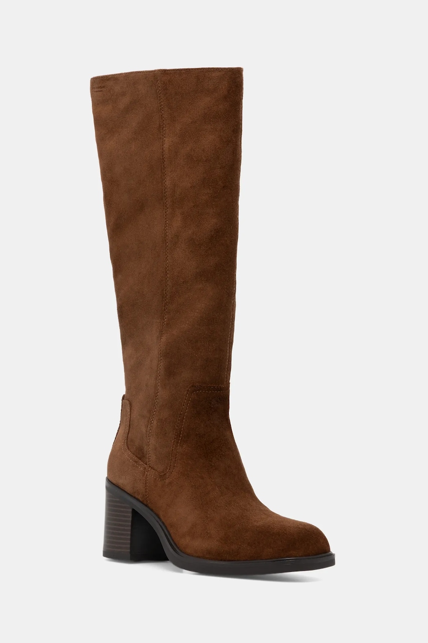 Vagabond Shoemakers cizme din piele întoarsă MERYL culoarea maro, cu toc drept, 6047-040-89