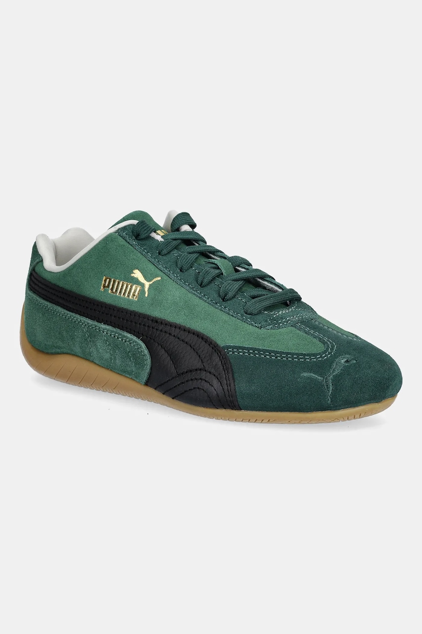 Levně Semišové tenisky Puma Speedcat dámské, zelená barva, 406329