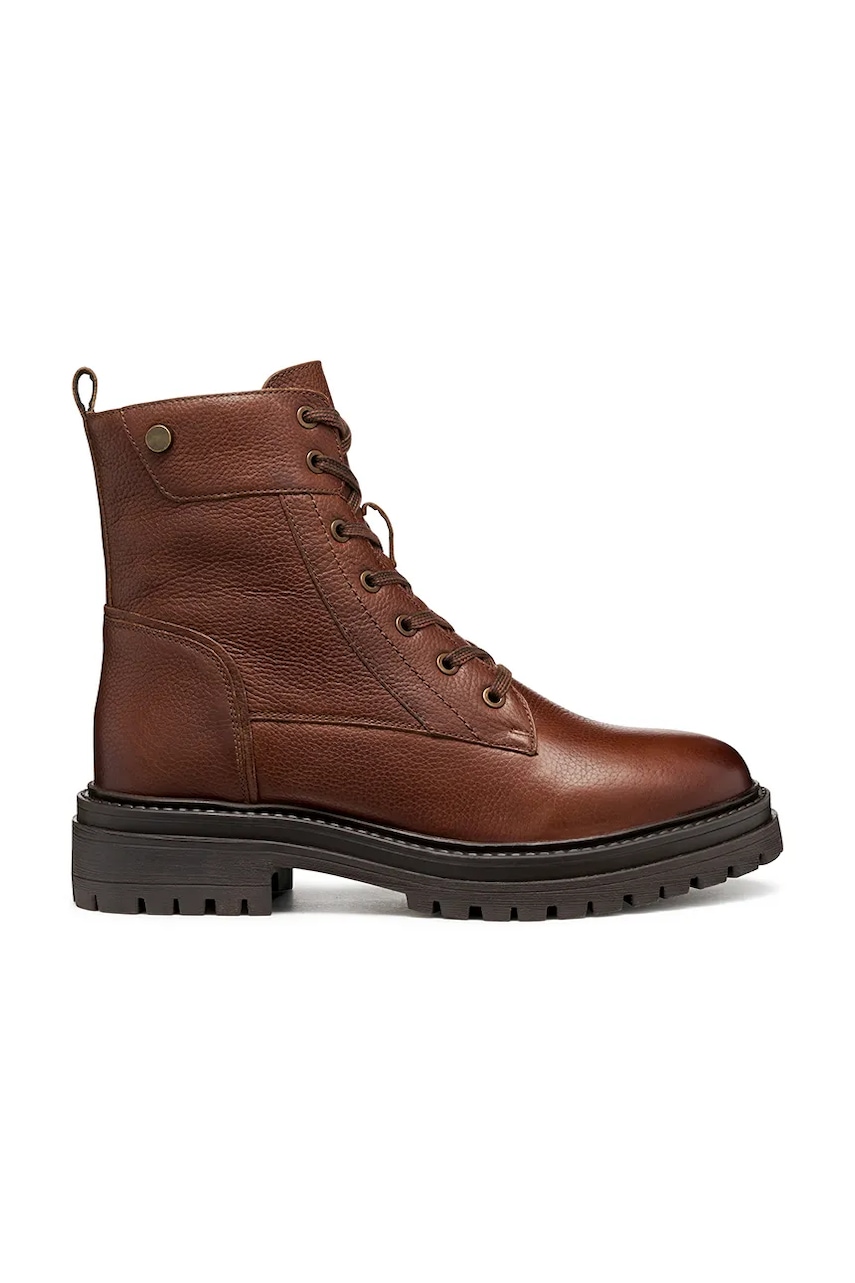 Geox cizme din piele întoarsă D IRIDEA culoarea maro, cu toc plat, D16HRC 000FF C0013