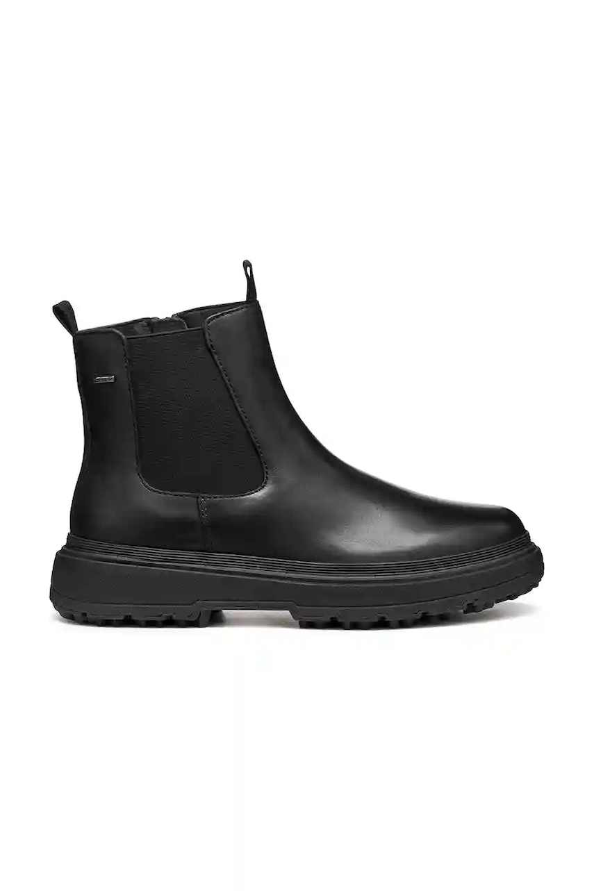 Geox cizme de piele D LAMIDIE + GRIP ABX culoarea negru, cu toc plat, D46XMD 00043 C9999
