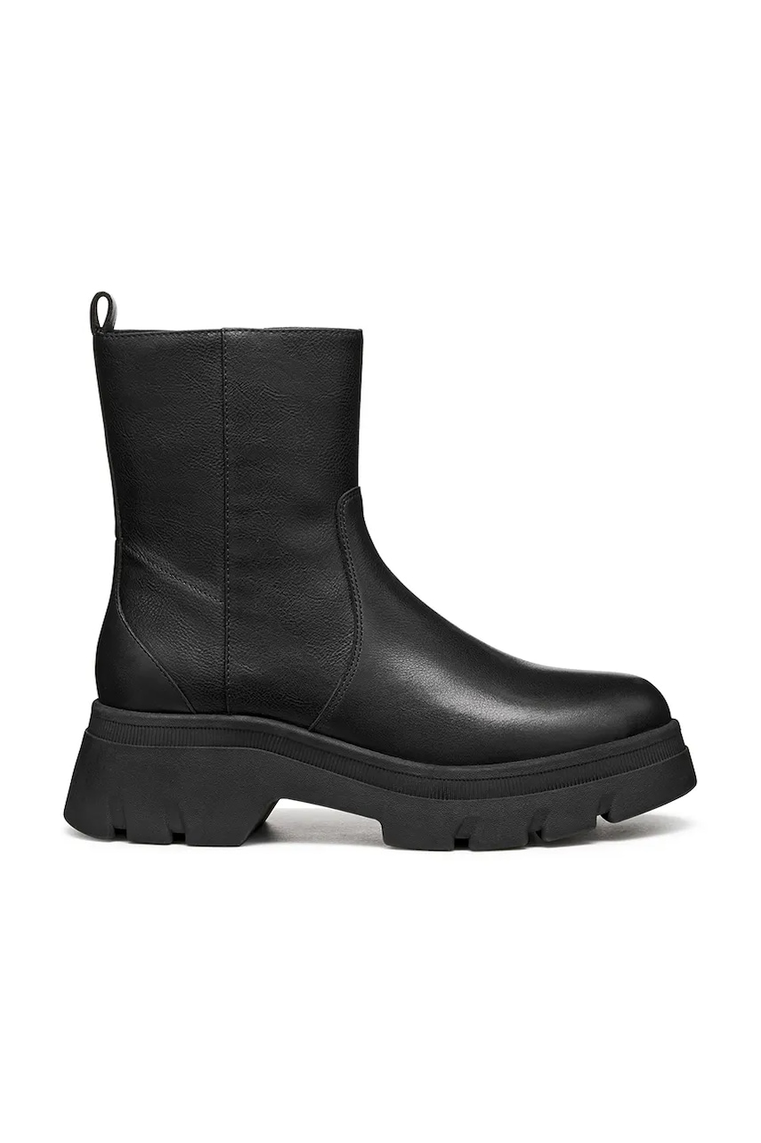 Geox botine D PLUETTE culoarea negru, cu toc plat, D565MB 04654 C9999