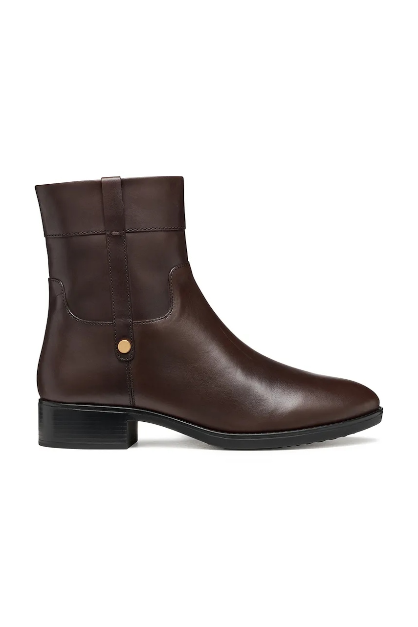 Geox cizme de piele D FELICITY culoarea bordo, cu toc plat, D56G1A 00043 C6006