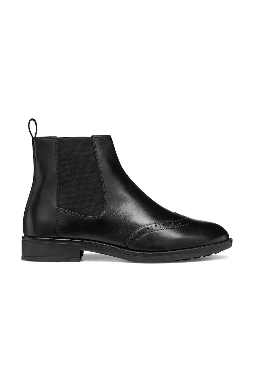 Geox cizme de piele D JAYLON 2 culoarea negru, cu toc plat, D56QAA 043NH C9999