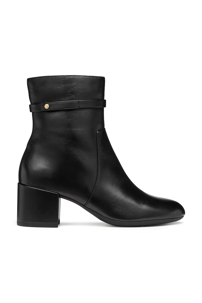 Geox cizme de piele D ELEANA culoarea negru, cu toc drept, D56TWC 00085 C9999