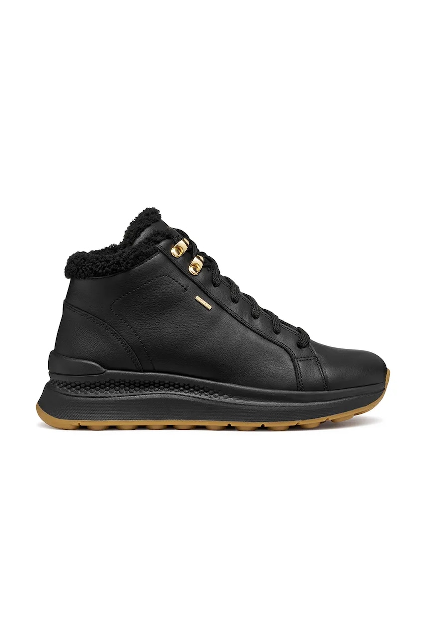 Geox botine D SPHERICA ACTIF X2 culoarea negru, cu toc plat, D56WPA 00085 C9999