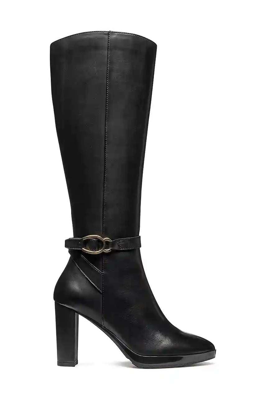 Geox ghete de piele D WALK PLEASURE 85 culoarea negru, cu toc drept, D56TFB 00043 C9999