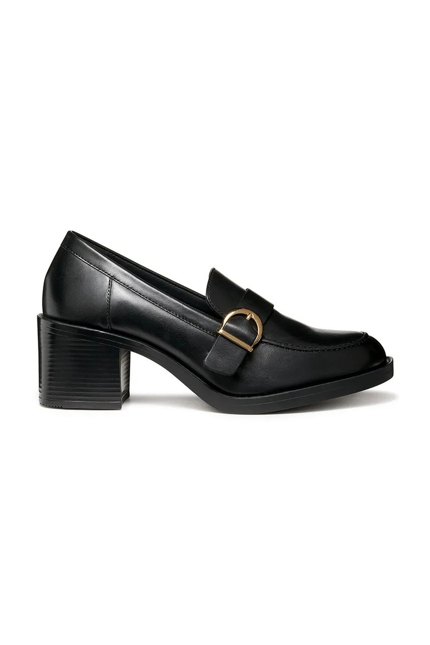 Geox pantofi de piele D SERILDA 60 culoarea negru, cu toc drept, D56XXC 00043 C9999