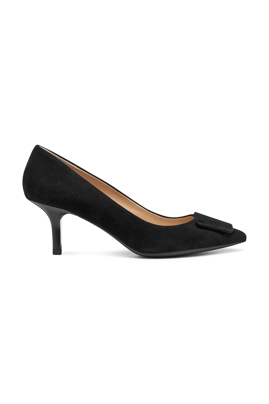 Geox tocuri din piele întoarsă D KLEOPY culoarea negru, pe toc jos, D56YBC 00021 C9999