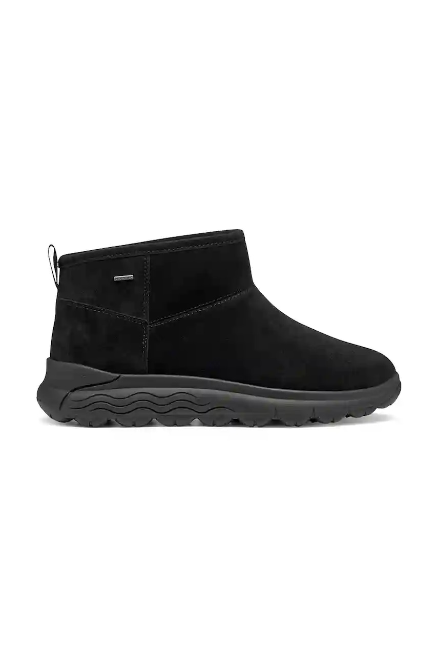 Geox cizme din piele întoarsă D SPHERICA 4X4 B ABX culoarea negru, cu toc plat, izolare usoara, D5626B 00022 C9999