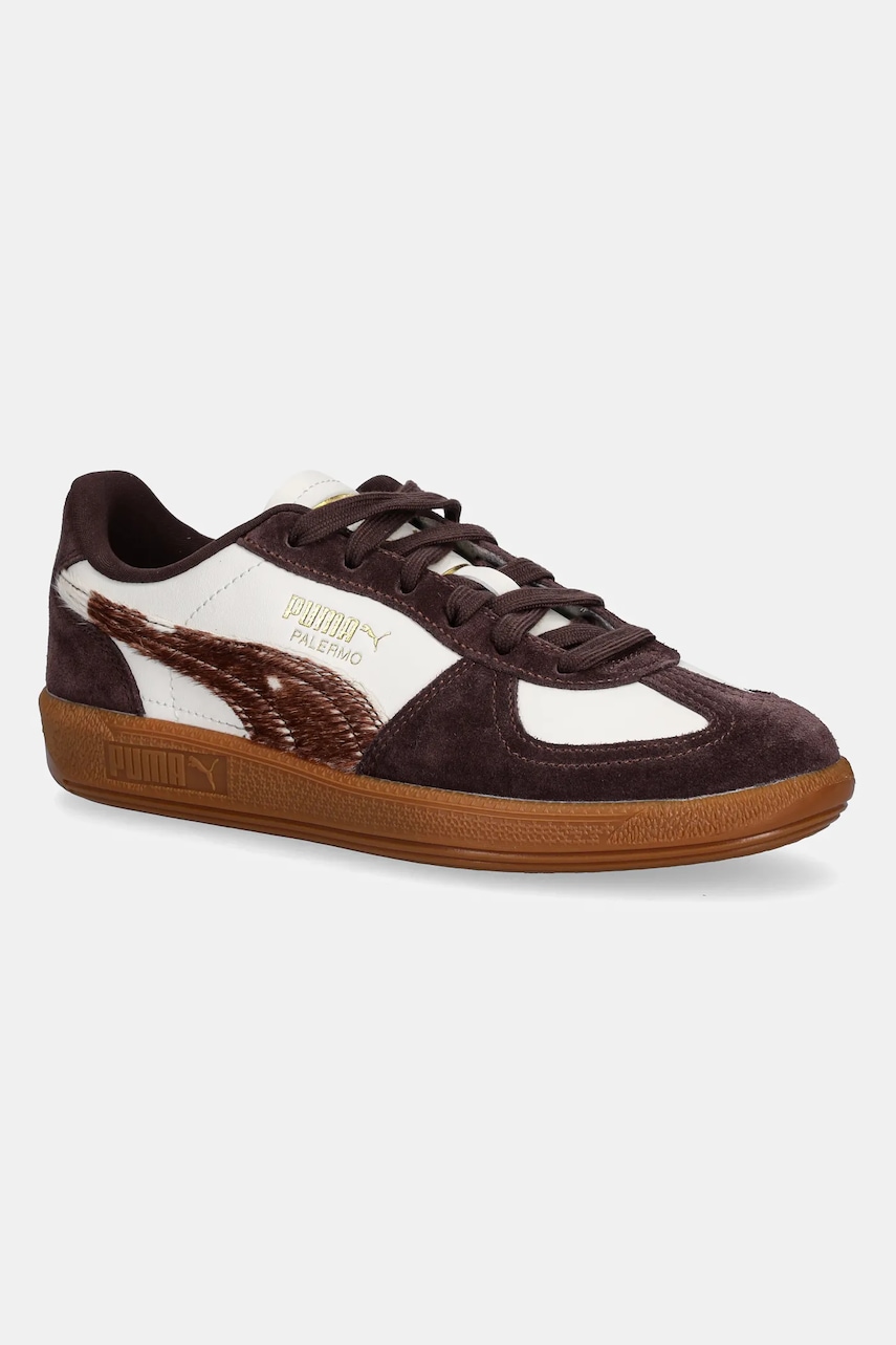 Puma sneakers din piele Palermo Cow Wns culoarea maro, 406129