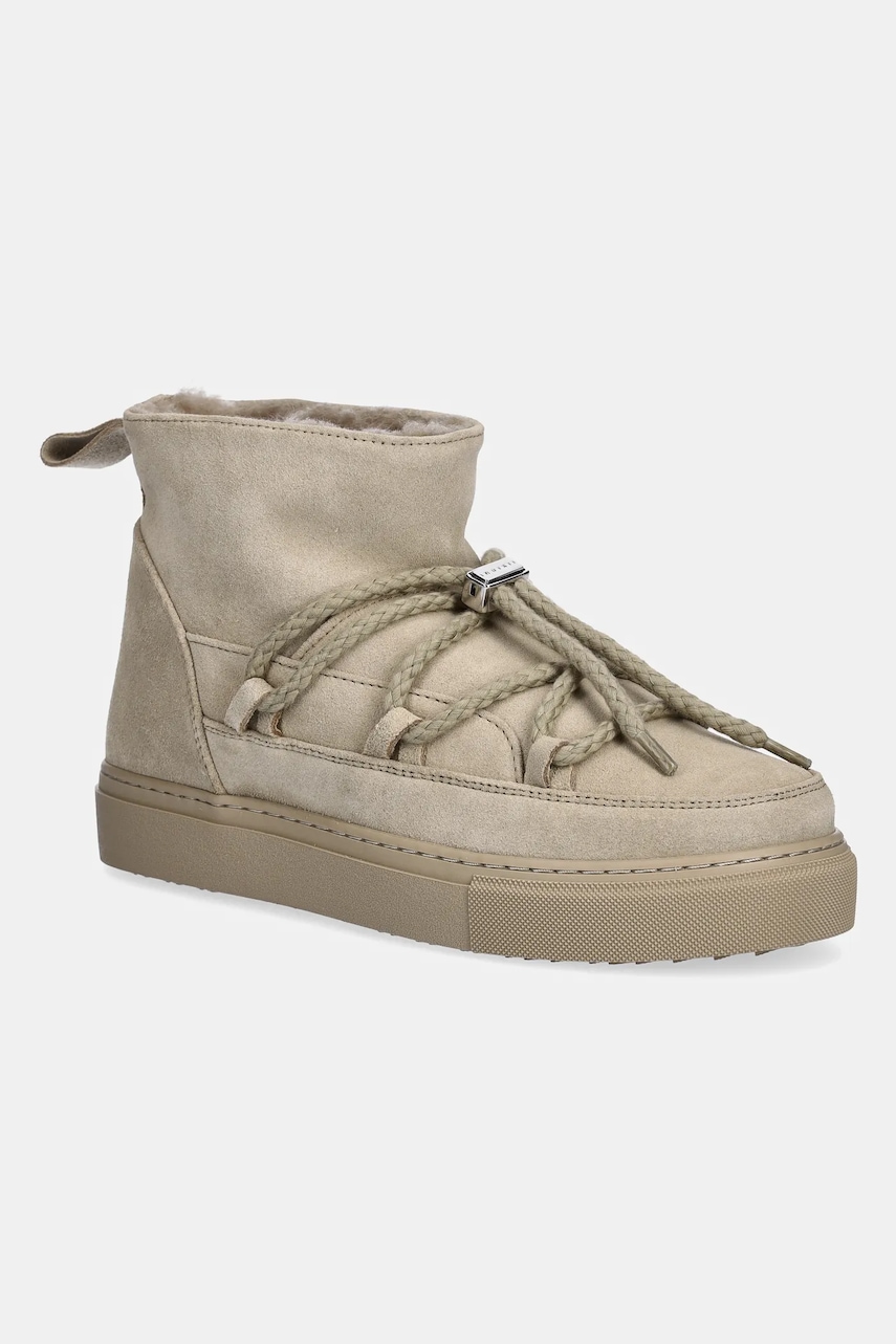 Inuikii cizme de zăpadă din piele întoarsă Classic Low culoarea verde, 1001.001.0092.356