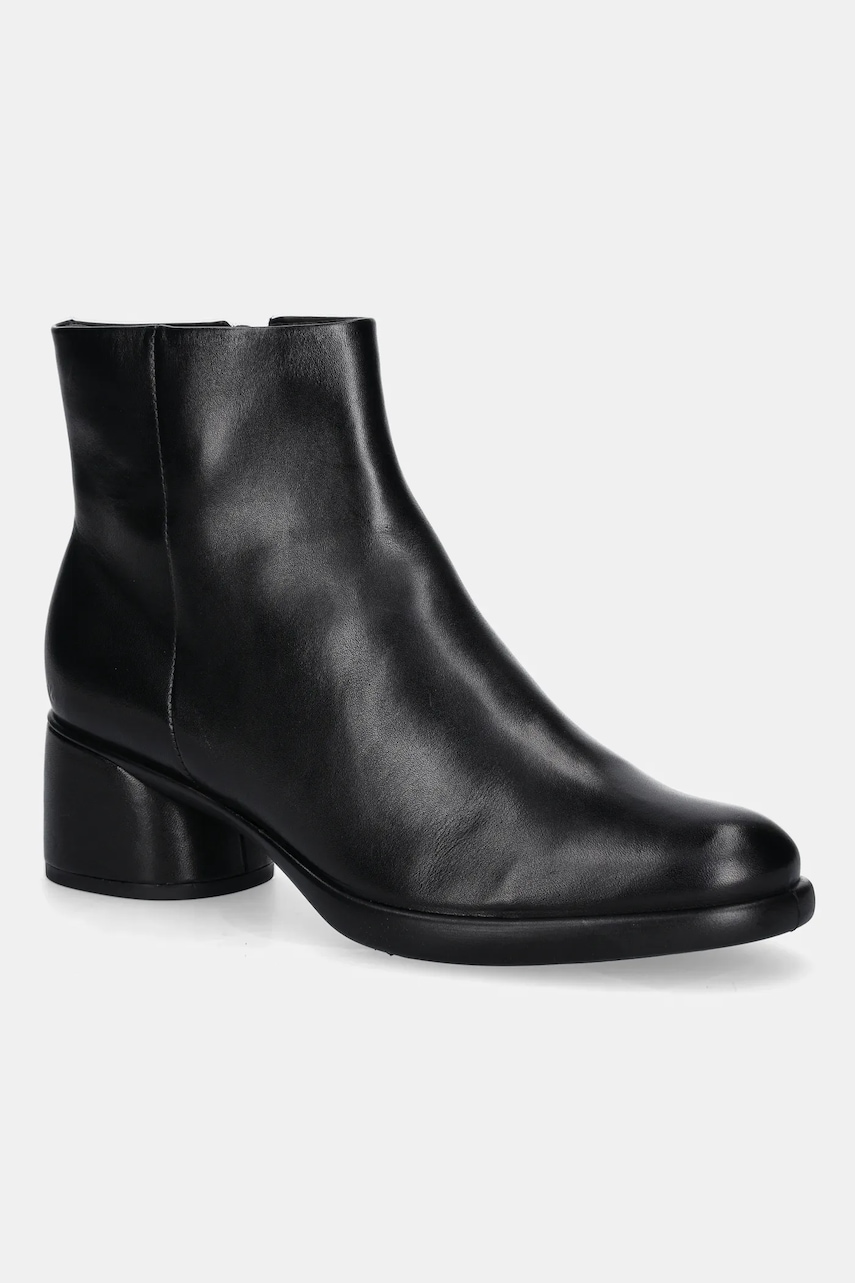 Ecco cizme de piele Sculpted 35 Clean Boot culoarea negru, cu toc drept, 222413-01001