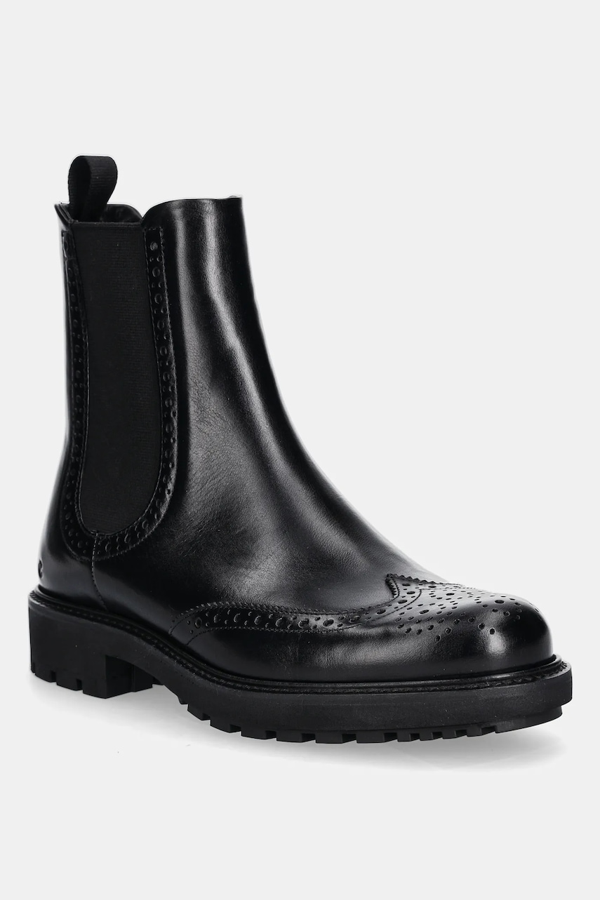 Ecco ghete chelsea de piele Metropole Oslo Chelsea culoarea negru, cu platforma, 232883-01001