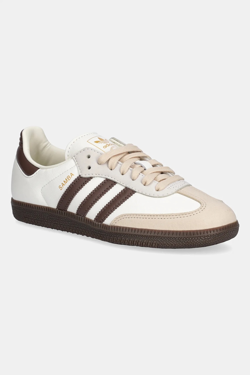adidas Originals sneakers din piele Samba OG culoarea bej, JR8842