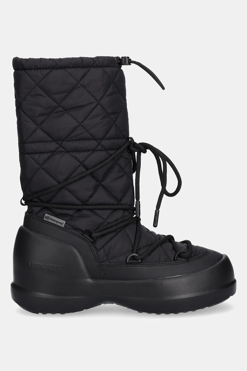 Зимние сапоги Moon Boot MB MEZZALUNA QUILTED HIGH BOOT WP цвет чёрный 80D2500080 N001 Зимние сапоги Moon Boot MB MEZZALUNA QUILTED HIGH BOOT WP цвет чёрный 80D2500080 N001