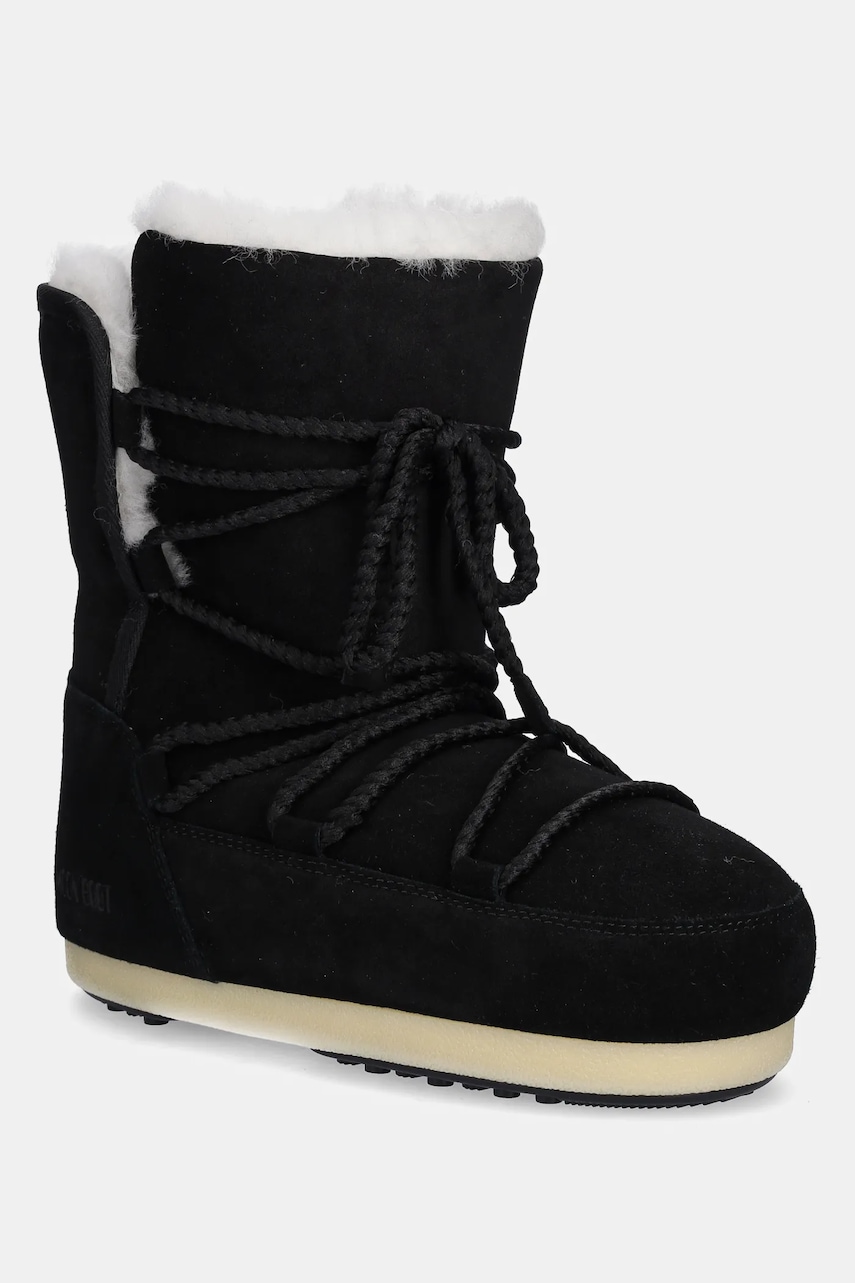 Levně Semišové sněhule Moon Boot MB EVX BOOT SUEDE / SHEARLING černá barva, 80D1470050 N001