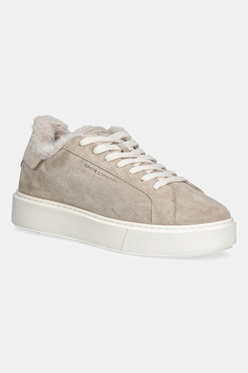 Crime London sneakers din piele întoarsă NEW EXTRALIGHT culoarea bej, 25402AA8