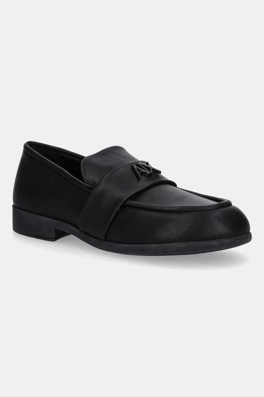 Levně Mokasíny Armani Exchange dámské, černá barva, na plochém podpatku, XW001635 AF13876 UC001
