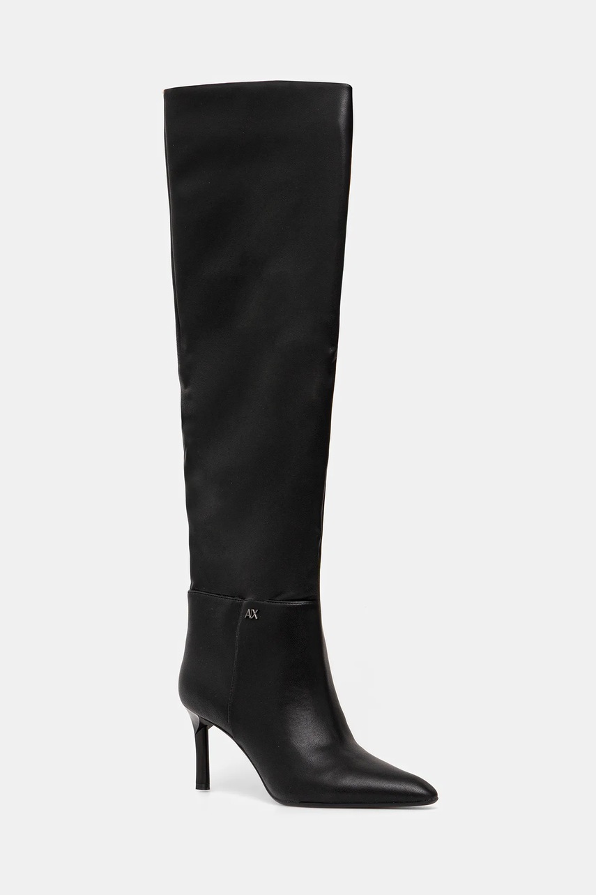 Armani Exchange cizme culoarea negru, cu toc cui, izolare usoara, XW001646 AF13876 UC001