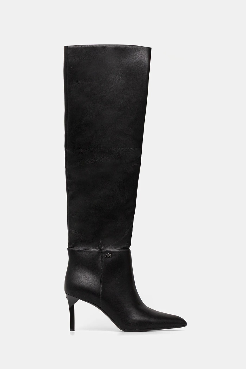Сапоги Armani Exchange цвет чёрный на шпильке слегка утеплённые XW001646 AF13876 UC001 Сапоги Armani Exchange цвет чёрный на шпильке слегка утеплённые XW001646 AF13876 UC001