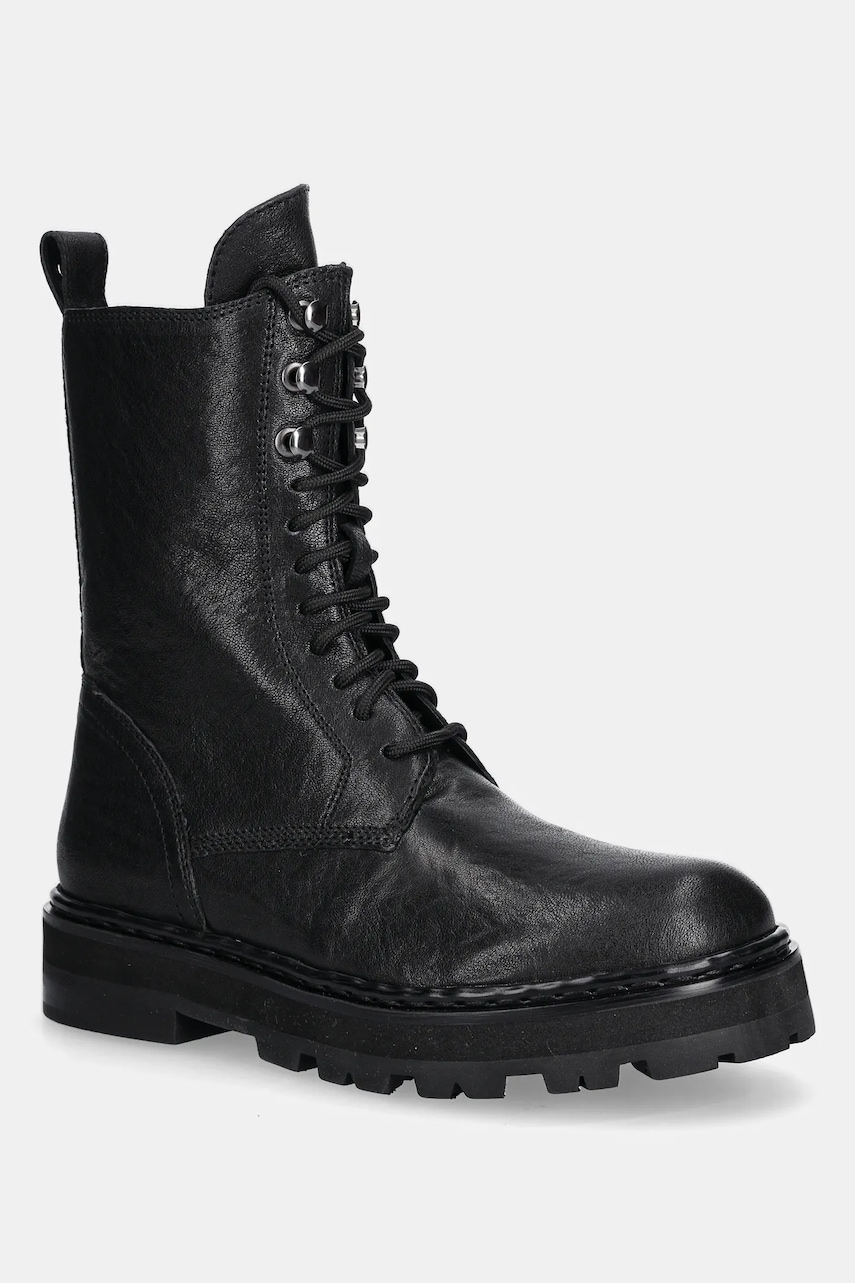 Kožené workery Patrizia Pepe dámské, černá barva, na platformě, 8Y0122 L005 FB30