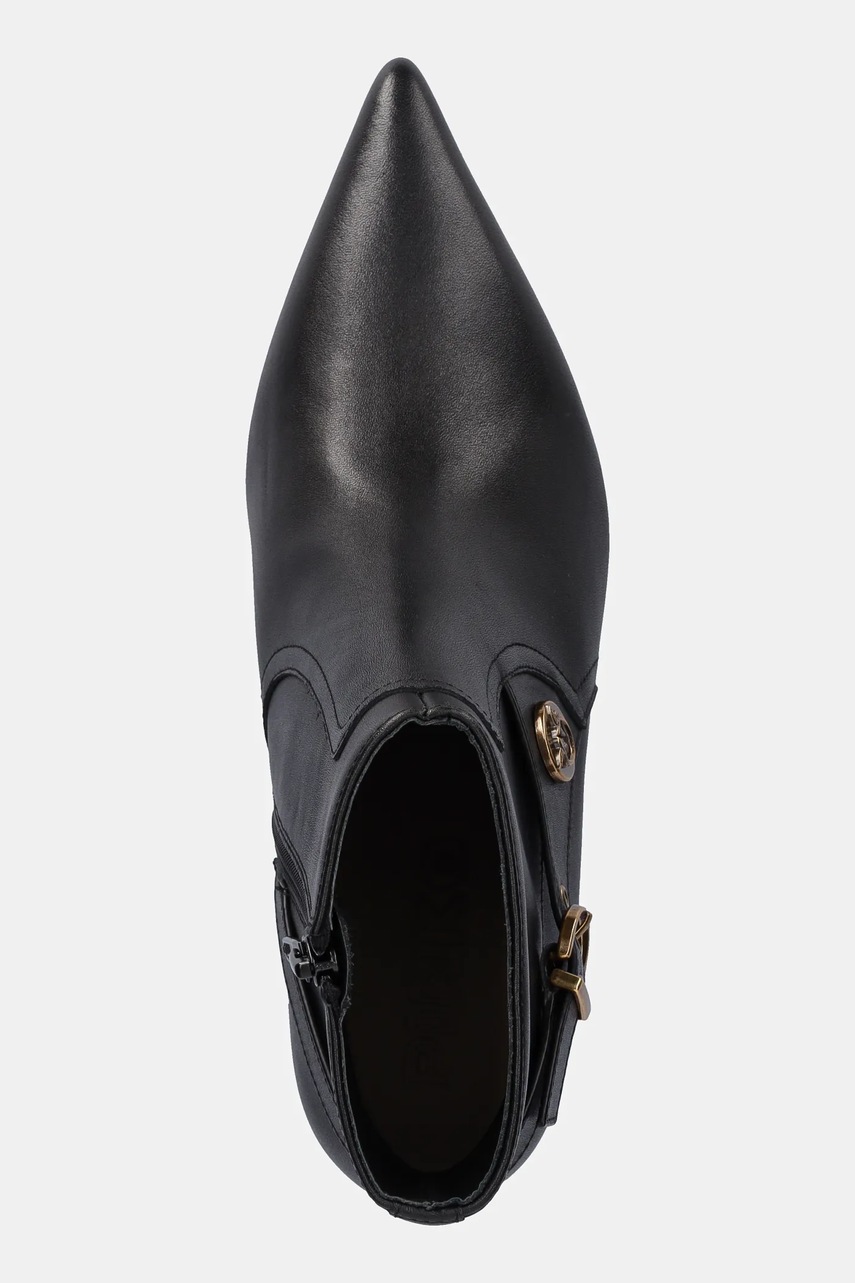 Δερμάτινες μπότες Pinko Gloria 14 γυναικείες, χρώμα: μαύρο, SD0367P087Z99 φωτογραφία