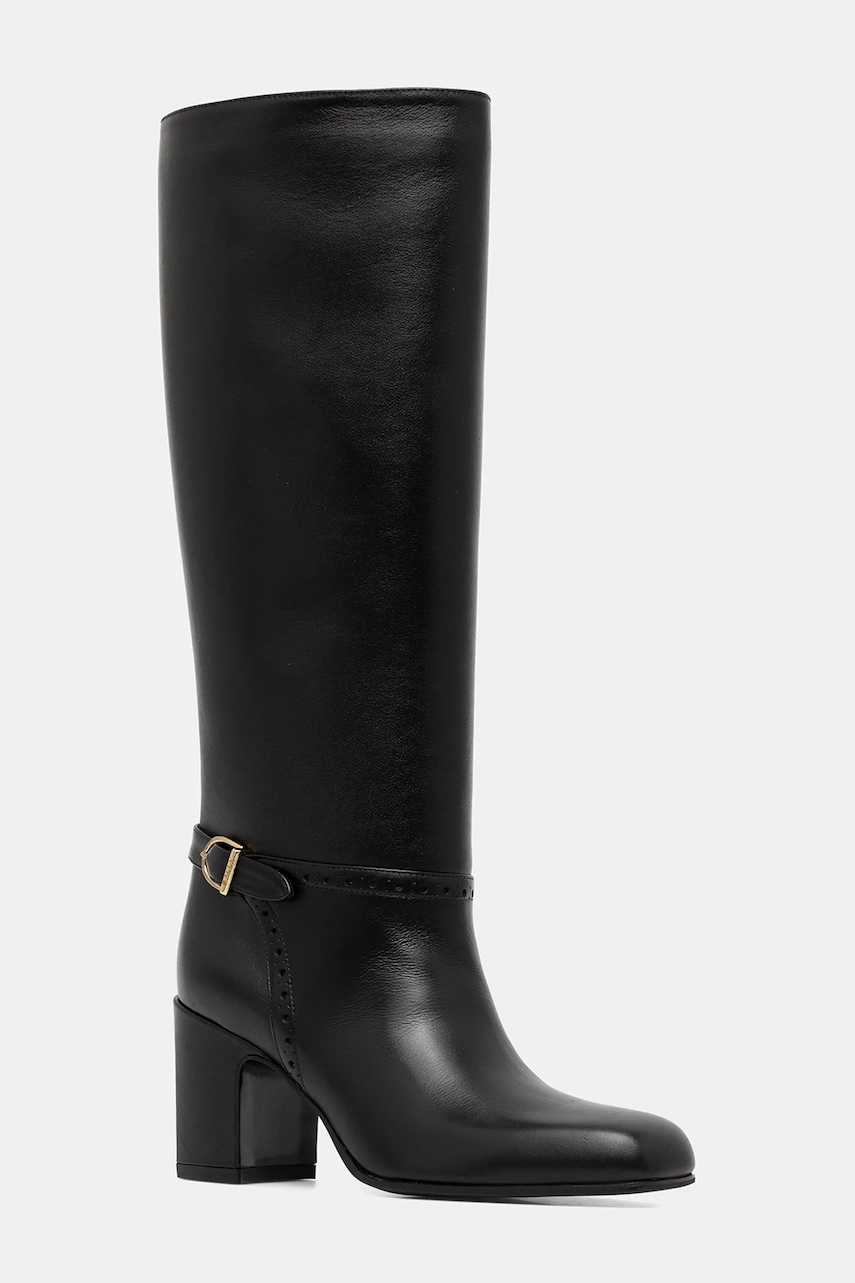 Bally ghete de piele ENILDA 75 culoarea negru, cu toc drept, WB750A