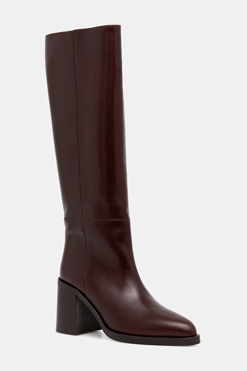 Jonak ghete de piele DICKINSON CUIR culoarea bordo, cu toc drept, 3700217