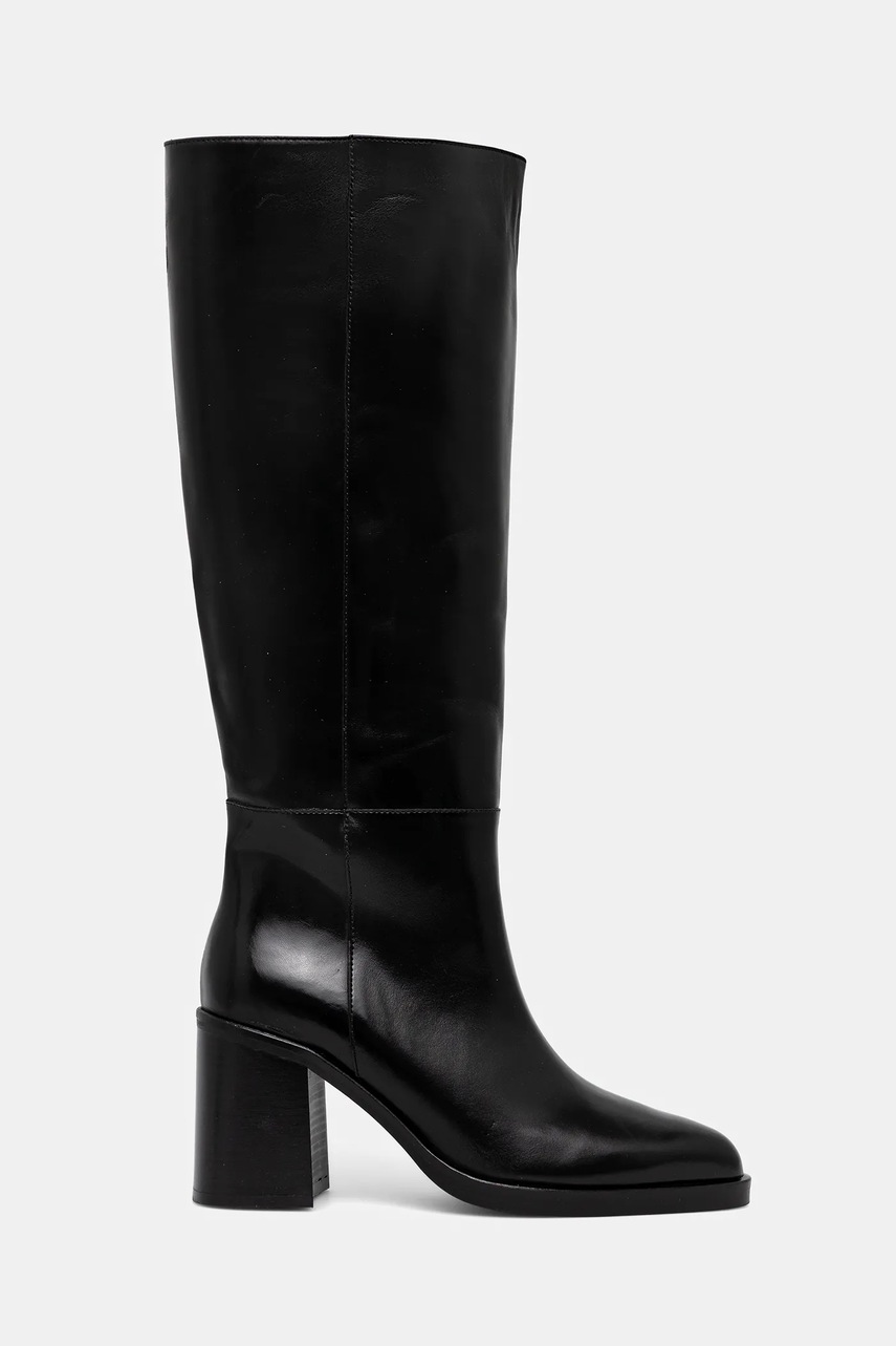 Кожаные сапоги Jonak DICKINSON CUIR цвет чёрный каблук кирпичик 3700217