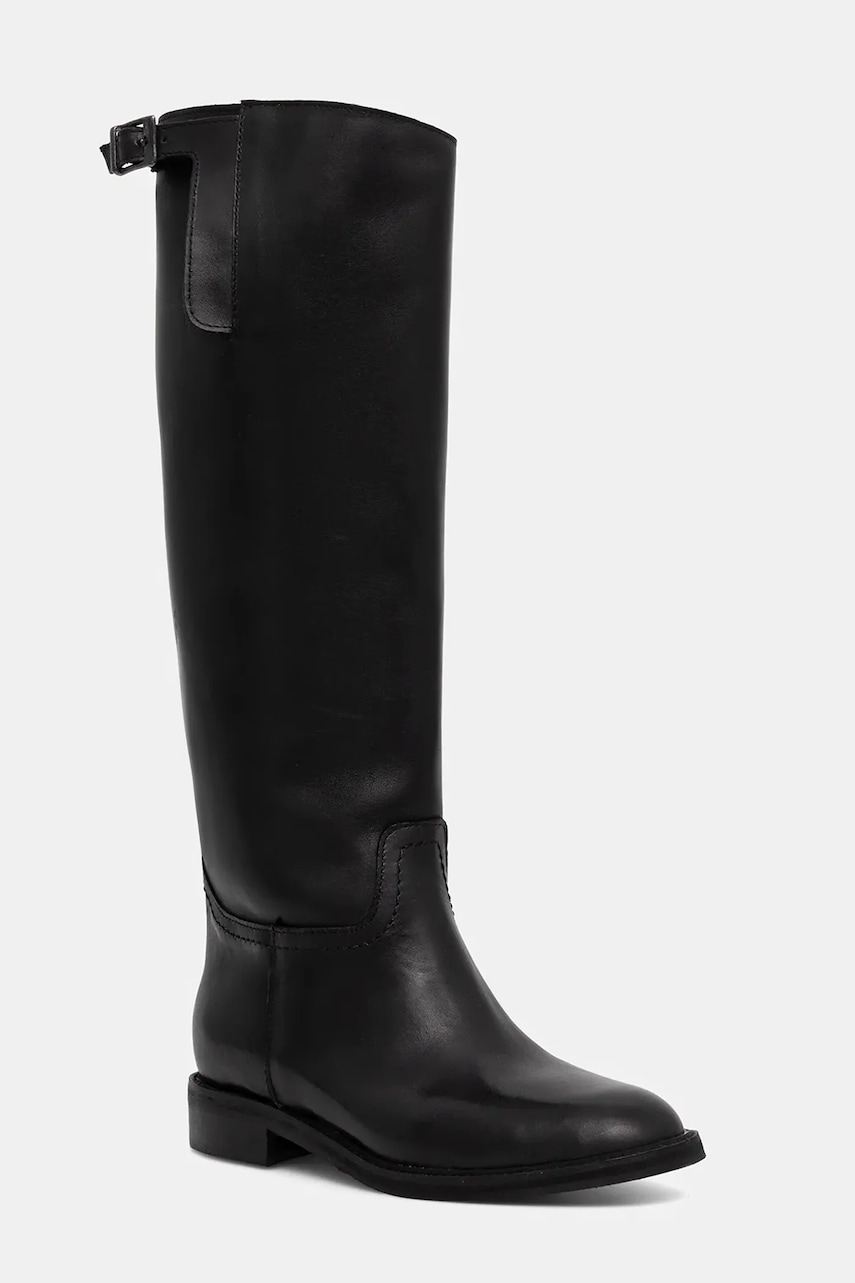 Jonak ghete de piele ROMANE CUIR culoarea negru, cu toc plat, 3700113
